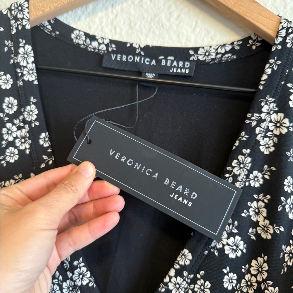 Veronica Beard Black Floral Dress-Size M-NWT - Picture 3 of 14